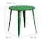 Flash Furniture Round 30" W, 30" L, 29.5" H, Metal Top, Green CH-51090-29-GN-GG - alternate 3