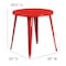 Flash Furniture Round Red Metal Table, 30RD, 30" W, 30" L, 29.5" H, Metal Top, Red CH-51090-29-RED-GG - alternate 3