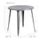 Flash Furniture Round 30" W, 30" L, 29.5" H, Metal Top, Grey CH-51090-29-SIL-GG - alternate 3