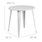 Flash Furniture Round 30" W, 30" L, 29.5" H, Metal Top, White CH-51090-29-WH-GG - alternate 3