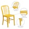 Flash Furniture Gael Commercial Grade Yellow Metal Indoor-Outdoor Chair CH-61200-18-YL-GG - alternate 5