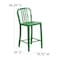 Flash Furniture 24" High Green Metal Counter Height Stool CH-61200-24-GN-GG - alternate 9