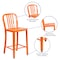 Flash Furniture 24" High Orange Metal Counter Height Stool CH-61200-24-OR-GG - alternate 5