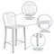 Flash Furniture 24" High White Metal Counter Height Stool CH-61200-24-WH-GG - alternate 4