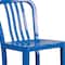 Flash Furniture 30" High Blue Metal Barstool with Slat Back CH-61200-30-BL-GG - alternate 4
