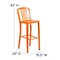 Flash Furniture 30" High Orange Metal Barstool with Slat Back CH-61200-30-OR-GG - alternate 4