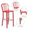 Flash Furniture 30" High Red Metal Barstool with Slat Back CH-61200-30-RED-GG - alternate 6