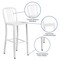 Flash Furniture 30" High White Metal Barstool with Slat Back CH-61200-30-WH-GG - alternate 5