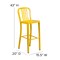Flash Furniture 30" High Yellow Metal Barstool with Slat Back CH-61200-30-YL-GG - alternate 6