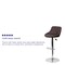 Flash Furniture Brown Vinyl Barstool, Adj Height, Seat Height Range: 23" to 32" CH-82028A-BRN-GG - alternate 6