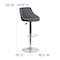 Flash Furniture Gray Vinyl Barstool, Adj Height CH-82028A-GY-GG - alternate 6