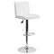 Flash Furniture White Vinyl Barstool, Adj Height, Backrest: Panel Back CH-92066-WH-GG - alternate 5