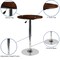 Flash Furniture Round Table, Pine Wood Adj., 23.5", Round, Wood Top, Brown CH-9-GG - alternate 4