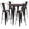 Flash Furniture Square Square Black Metal Bar Table Set with Wo, 32" L, 32" W, 42" H, Wood Top, Wood Grain CH-WD-TBCH-19-GG - alternate 1
