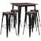 Flash Furniture Square Black Metal Bar Set, 31.5 CH-WD-TBCH-20-GG - alternate 1