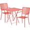 Flash Furniture 28" Square Coral Steel Folding Table w/ 2 Chairs CO-28SQF-02CHR2-RED-GG - alternate 2