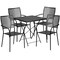 Flash Furniture 28" Square Black Steel Folding Table w/ 4 Chairs CO-28SQF-02CHR4-BK-GG - alternate 2