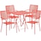 Flash Furniture 28" Square Coral Steel Folding Table w/ 4 Chairs CO-28SQF-02CHR4-RED-GG - alternate 2