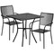Flash Furniture 28" Square Black Steel Patio Table with 2 Chairs CO-28SQ-02CHR2-BK-GG - alternate 3