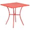 Flash Furniture 28" Square Coral Steel Patio Table with 2 Chairs CO-28SQ-02CHR2-RED-GG - alternate 3