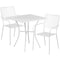 Flash Furniture 28" Square White Steel Patio Table with 2 Chairs CO-28SQ-02CHR2-WH-GG - alternate 2