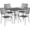 Flash Furniture 28 in Square Patio Table With 4 Chairs, Black, Steel CO-28SQ-02CHR4-BK-GG - alternate 3