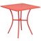 Flash Furniture 28" Square Coral Steel Patio Table with 4 Chairs CO-28SQ-02CHR4-RED-GG - alternate 3