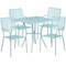 Flash Furniture 28 in Square Patio Table With 4 Chairs, Sky Blue, Steel CO-28SQ-02CHR4-SKY-GG - alternate 2