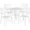 Flash Furniture 28 in Square Patio Table With 4 Chairs, White, Steel CO-28SQ-02CHR4-WH-GG - alternate 4