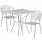 Flash Furniture 28" Square Lt Gray Steel Patio Table w/ 2 Chairs CO-28SQ-03CHR2-SIL-GG - alternate 4