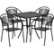 Flash Furniture 28" Square Black Steel Patio Table with 4 Chairs CO-28SQ-03CHR4-BK-GG - alternate 4