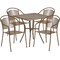 Flash Furniture 28" Square Gold Steel Patio Table with 4 Chairs CO-28SQ-03CHR4-GD-GG - alternate 3