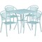 Flash Furniture 28" Square Sky Blue Steel Patio Table w/ 4 Chairs CO-28SQ-03CHR4-SKY-GG - alternate 2