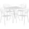 Flash Furniture 28" Square White Steel Patio Table with 4 Chairs CO-28SQ-03CHR4-WH-GG - alternate 3