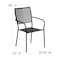 Flash Furniture Black Steel Patio Arm Chair with Square Back CO-2-BK-GG - alternate 6