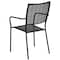 Flash Furniture Black Steel Patio Arm Chair with Square Back CO-2-BK-GG - alternate 2