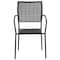 Flash Furniture Black Steel Patio Arm Chair with Square Back CO-2-BK-GG - alternate 10