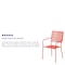 Flash Furniture Coral Steel Patio Arm Chair with Square Back CO-2-RED-GG - alternate 8