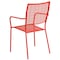Flash Furniture Coral Steel Patio Arm Chair with Square Back CO-2-RED-GG - alternate 4