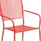 Flash Furniture Coral Steel Patio Arm Chair with Square Back CO-2-RED-GG - alternate 6