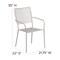 Flash Furniture Light Gray Steel Patio Arm Chair with Square Back CO-2-SIL-GG - alternate 5
