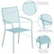 Flash Furniture Sky Blue Steel Patio Arm Chair with Square Back CO-2-SKY-GG - alternate 2