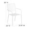 Flash Furniture White Steel Patio Arm Chair with Square Back CO-2-WH-GG - alternate 6