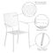 Flash Furniture White Steel Patio Arm Chair with Square Back CO-2-WH-GG - alternate 4