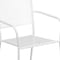 Flash Furniture White Steel Patio Arm Chair with Square Back CO-2-WH-GG - alternate 2