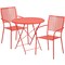 Flash Furniture 30" Round Coral Steel Folding Table with 2 Chairs CO-30RDF-02CHR2-RED-GG - alternate 2