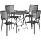 Flash Furniture 30" Round Black Steel Folding Table w/ 4 Chairs CO-30RDF-02CHR4-BK-GG - alternate 3