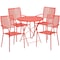 Flash Furniture 30" Round Coral Steel Folding Table w/ 4 Chairs CO-30RDF-02CHR4-RED-GG - alternate 3