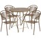 Flash Furniture 30" Round Gold Steel Folding Table w/ 4 Chairs CO-30RDF-03CHR4-GD-GG - alternate 2