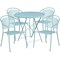 Flash Furniture 30" Round Sky Blue Steel Folding Table w/ 4 Chairs CO-30RDF-03CHR4-SKY-GG - alternate 2